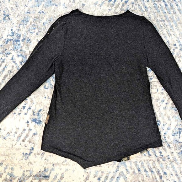 Simply Art by Dolcezza Woman Face Long Sleeve Shirt Top M Art to Wear Studded - Picture 2 of 9